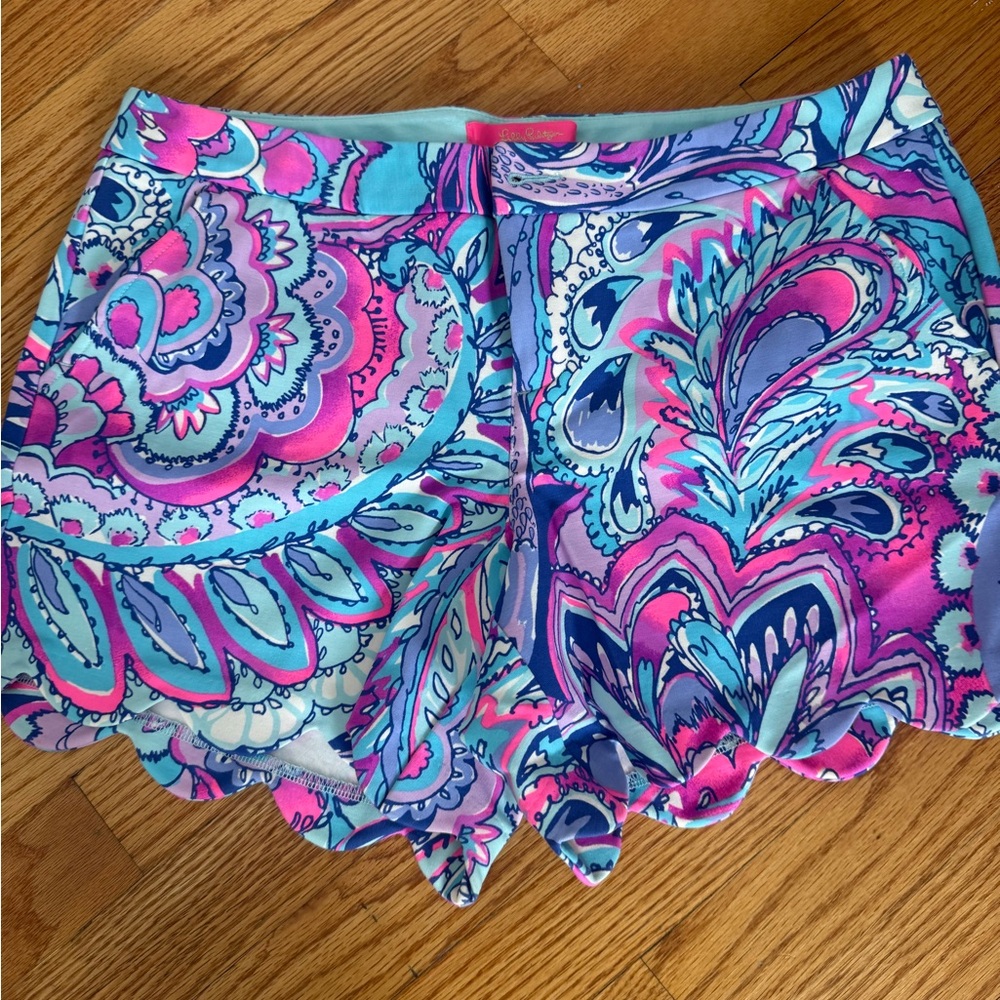 Lilly Pulitzer Pink and Blue Patterned Women Shorts